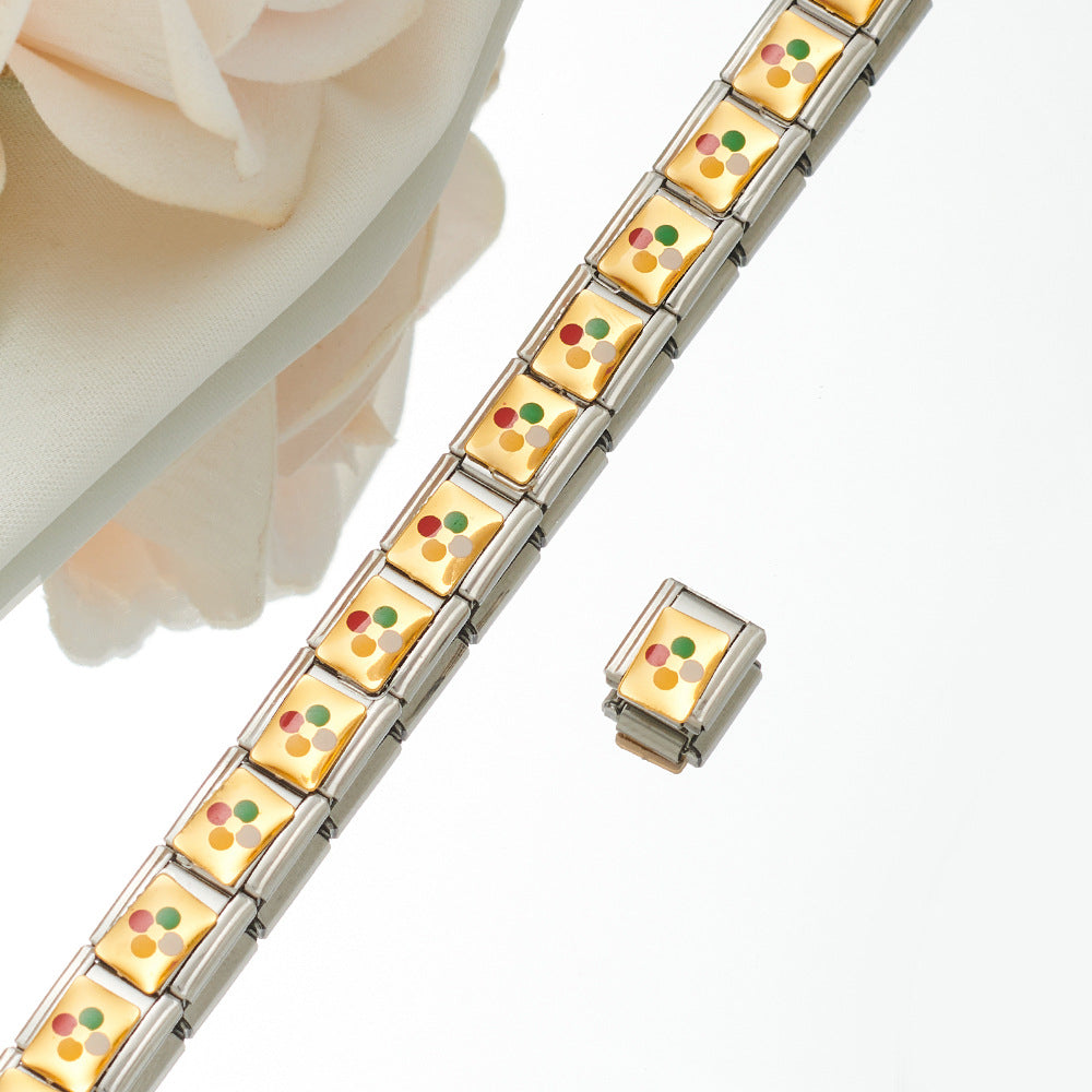 Wholesale Best-selling Module Bracelet Titanium Steel Oil Matching Stitching diy Unisex Bracelet