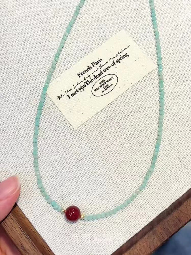 Wholesale Summer Dopamine Colorful Beaded Bow Clavicle Necklace