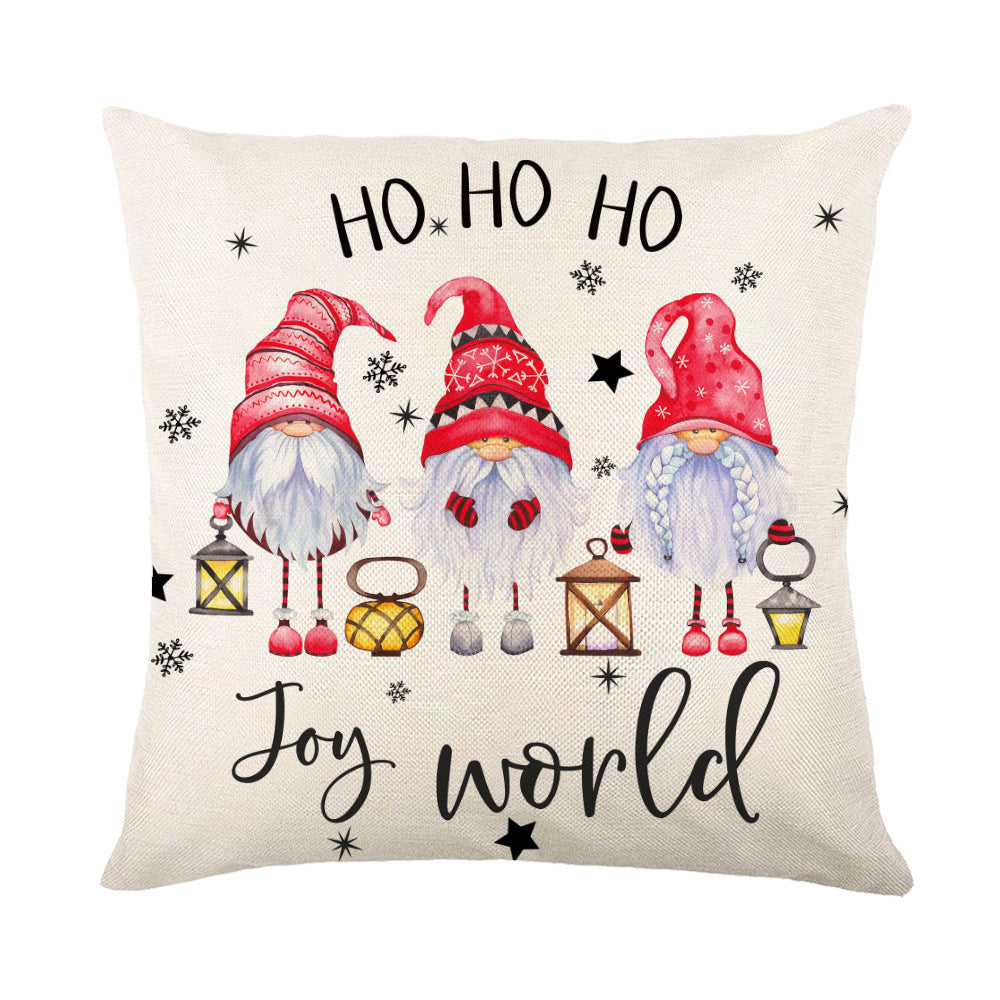 Wholesale Simple Christmas Throw Pillow Cover Letter Decoration Cushion Linen Printing Waist Cushion