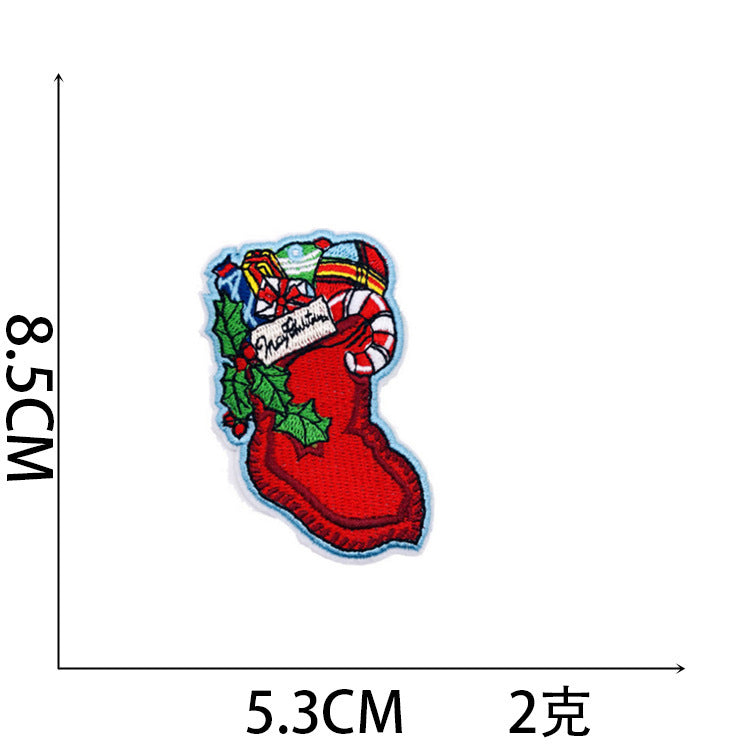 Wholesale Stylish Christmas Embroidered Patch Set Santa Snow Globe Polyester Iron On Appliques For Casual Clothing Boutique