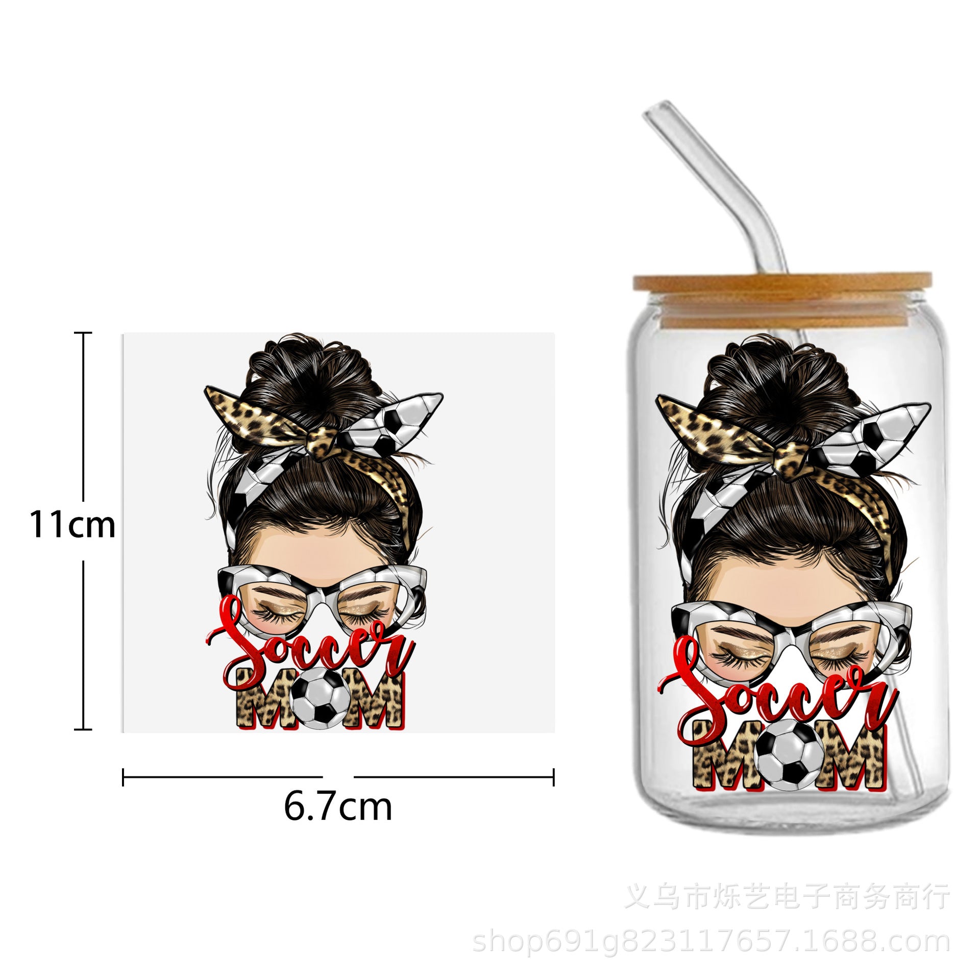 Wholesale Black Girl Series UV DTF Transfer Crystal Cup Sticker