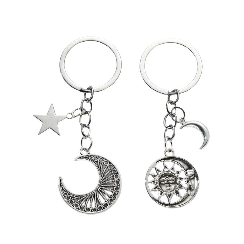 Wholesale Alloy Sun Moon Star Key Keychain