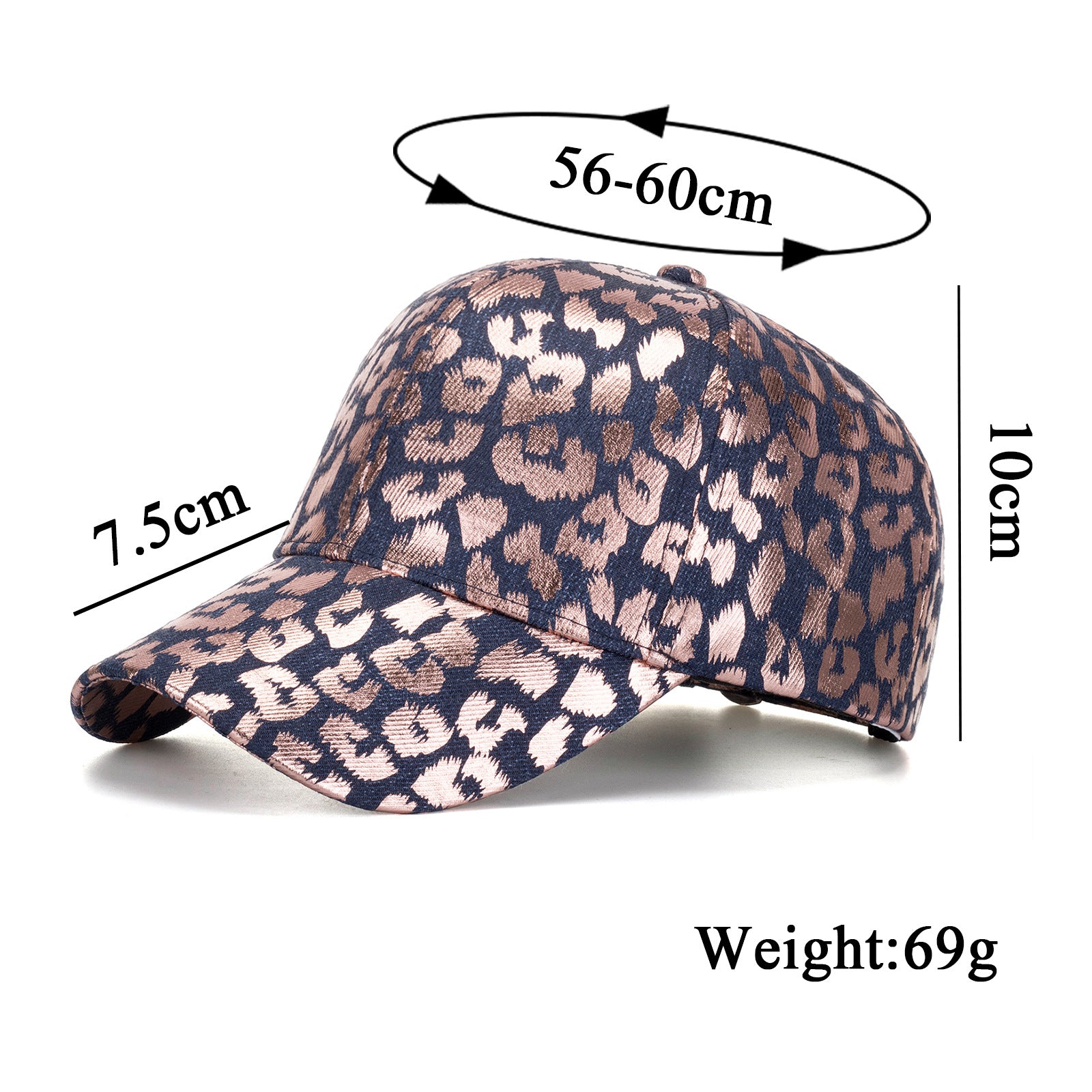 Wholesale Gold foil leopard print baseball cap with colorful letters