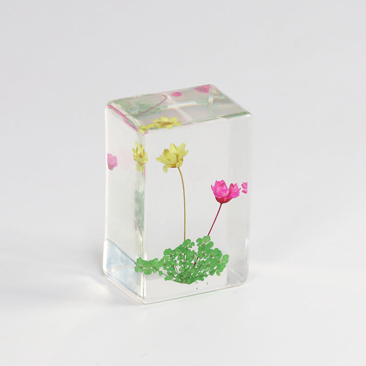 Wholesale 6pcs Creative Dripping Dried Flower Specimen Resin Ornaments