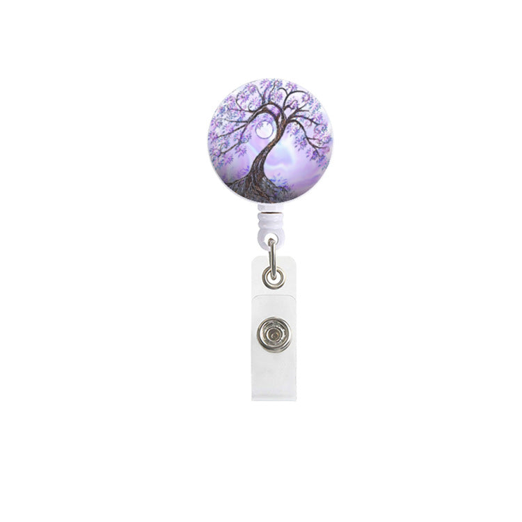 Wholesale Badge Reels ABS Tree of Life Retractable Keychain