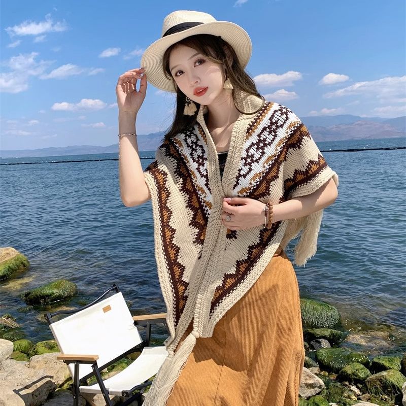 Wholesale Bohemian Acrylic Triangle Shawl Scarf