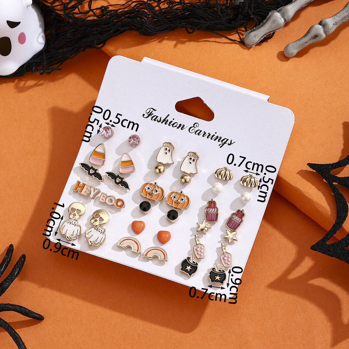 Wholesale  spooky pumpkin bat pendant earrings