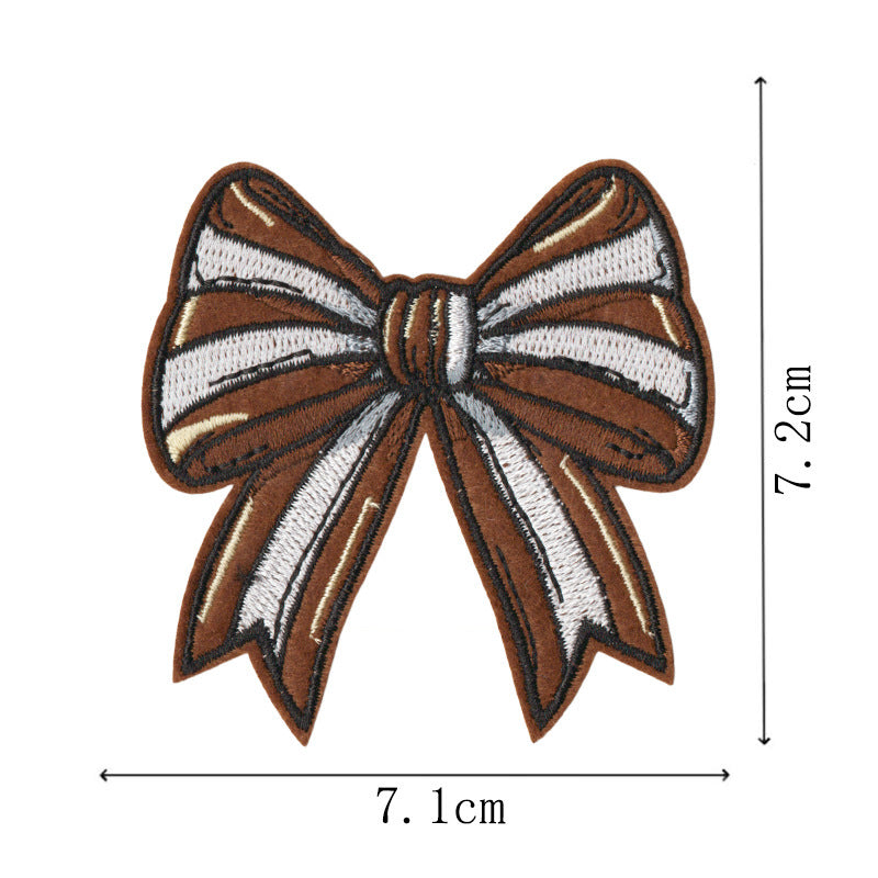 Wholesale Stylish Leopard Bow Embroidery Patches Iron On DIY Accessory Set Of 9 For Clothing Bags Decor