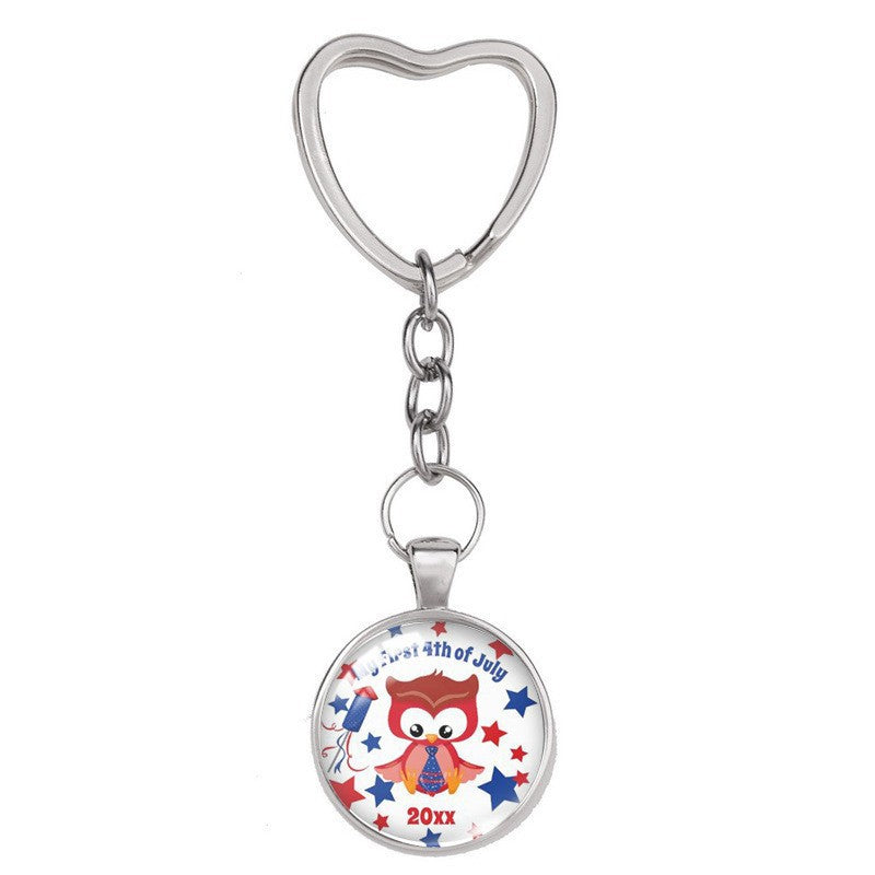 Wholesale American Independence Day Alloy Keychain