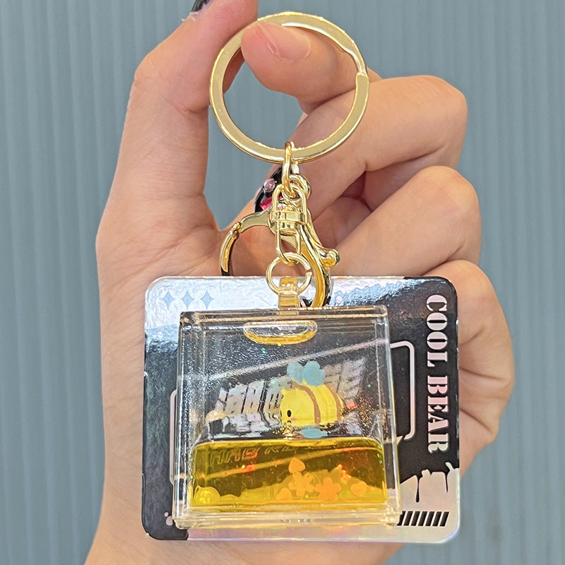 Wholesale Acrylic Quicksand Oil Bee Key Chain