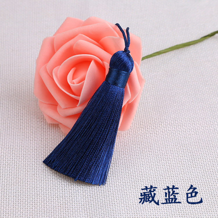 Wholesale 8CM Short Fat Vertical Ice Silk Small Tassel Hanging Ear Pendant