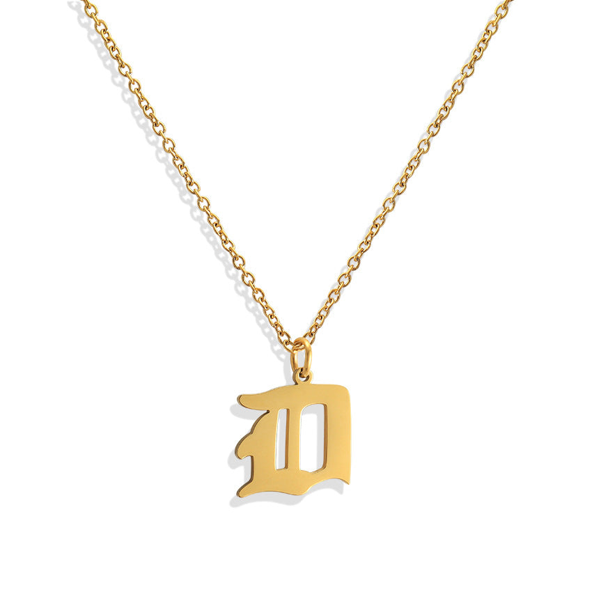 Wholesale Capital Letter Pendant Clavicle Chain Necklace