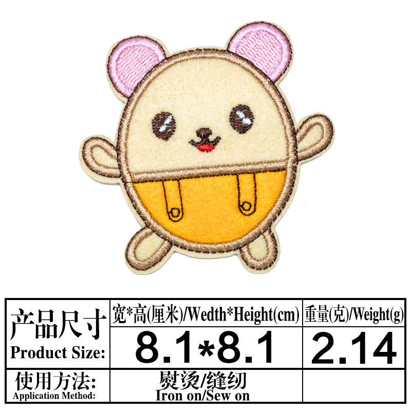 Wholesale Cute Cartoon Embroidered Patch Set Decorative Clothing Accessory DIY Craft Sew On Applique Boutique Resale Gift