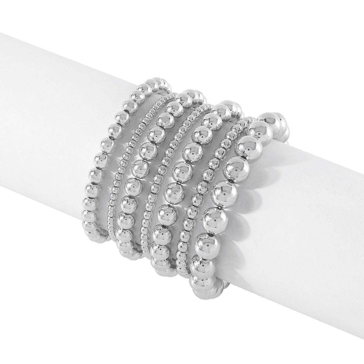 Pila de cuentas de oro pequeñas con cuentas hechas a mano al por mayor estirado con brazalete con pulsera