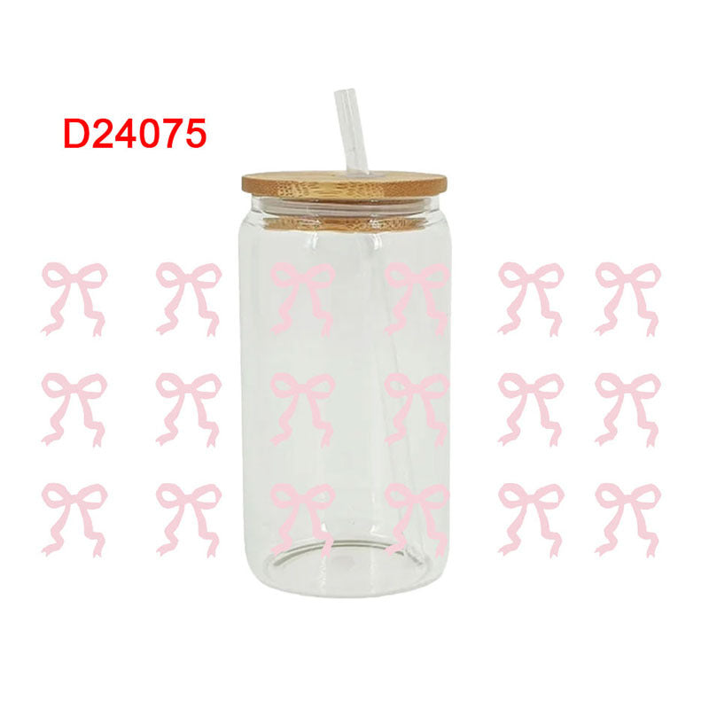 Wholesale Cute little bow 16oz Cup UV DTF Wraps
