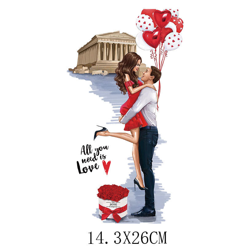 Wholesale 5pcs/pack Red lips car Valentine' s Day UV DTF Ready to Press Transfers Wraps