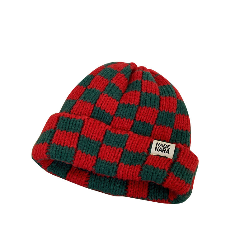 Wholesale Checkered knit hat for women