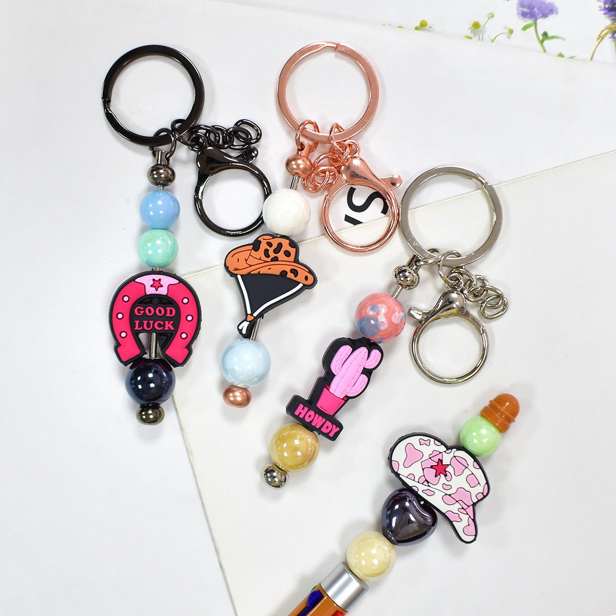 Wholesale Random 100pcs/pack   Pink denim series bead string  Focal Beads