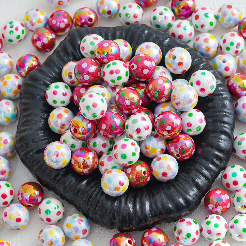 Wholesale 10pcs wave point round beads-love handmade DIY bracelet beads