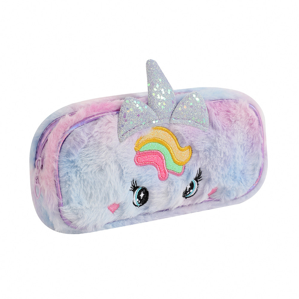 Wholesale Cartoon Unicorn Pencil Case Children' s Plush Pencil Case