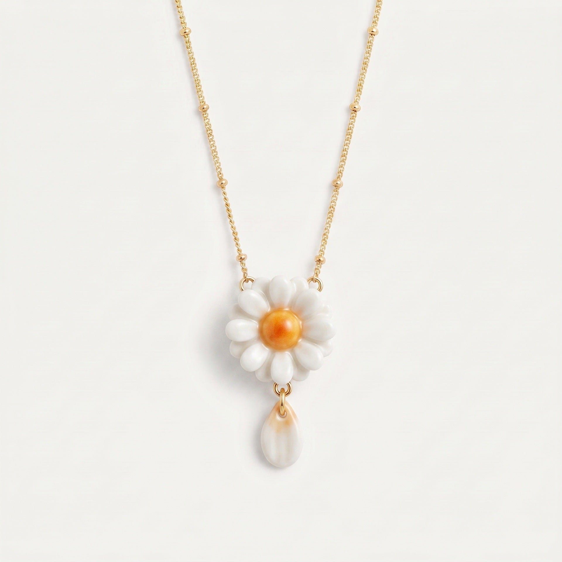 Wholesale Handmade Vintage Layered Flower Necklace With Gold Chain Pink Carnation Gradient Chic Fashion Accessory For Gift And Resale
