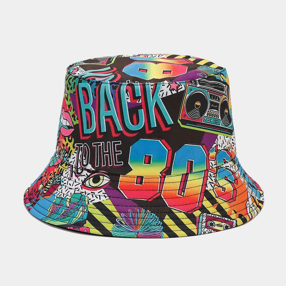 Wholesale  classic 80 90party fisherman hat men's and women's fashion positioning graffiti double-sided basin hat tide
