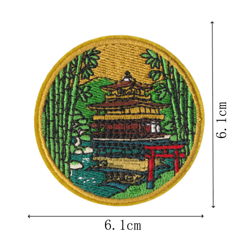 Wholesale World Landmark Embroidered Iron On Patches 9 Pack Commemorative Souvenir Badge Style No Sew DIY Decorative For ets Craft Accessory