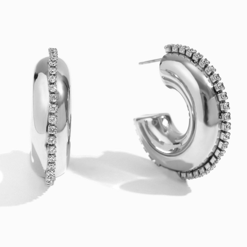 Wholesale Stainless Steel 18K Gold Plated Irregular Geometric Love Earrings