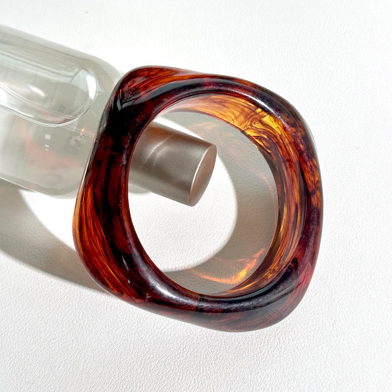 Wholesale Gradient Transparent Acrylic Bracelet Special-shaped Resin Square Bracelet