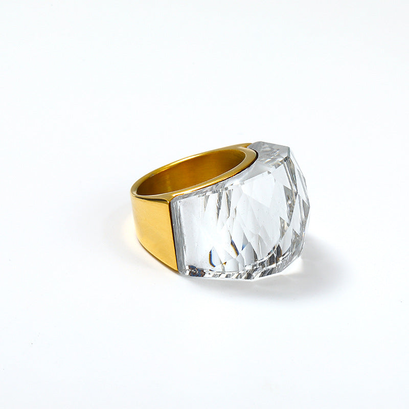 ANILLO DE ACERO DE TITANIO DE TITANIO DE DIAMONIO DE COLOR DEL MAYOR