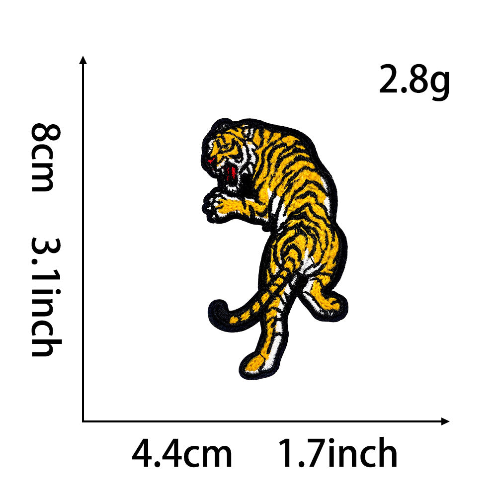 Wholesale Retro Tiger Head Embroidery Patch For Denim et DIY Street Style Chic Fashion Accessory