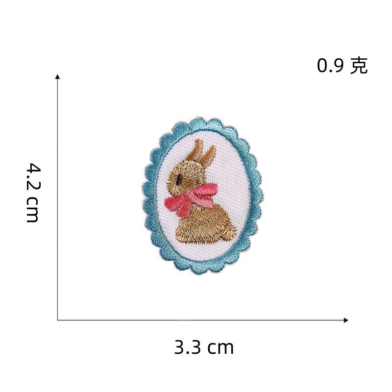 Wholesale DIY Embroidery Cloth Cute Rabbit Self-adhesive Cloth Hat Clothes Patch FS