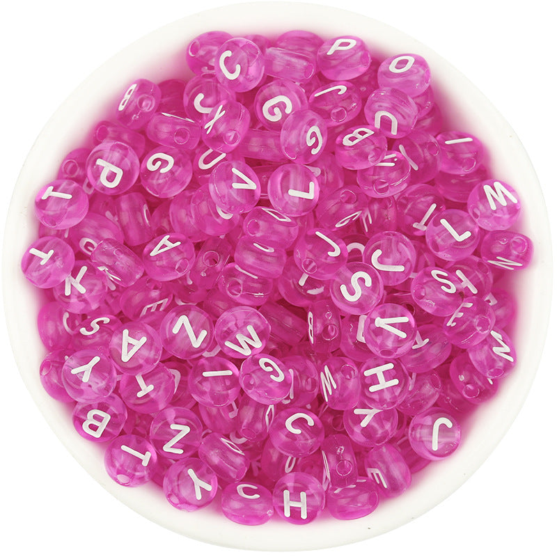 Wholesale of 100 Pieces/pack of Acrylic Colored English Letter Beads