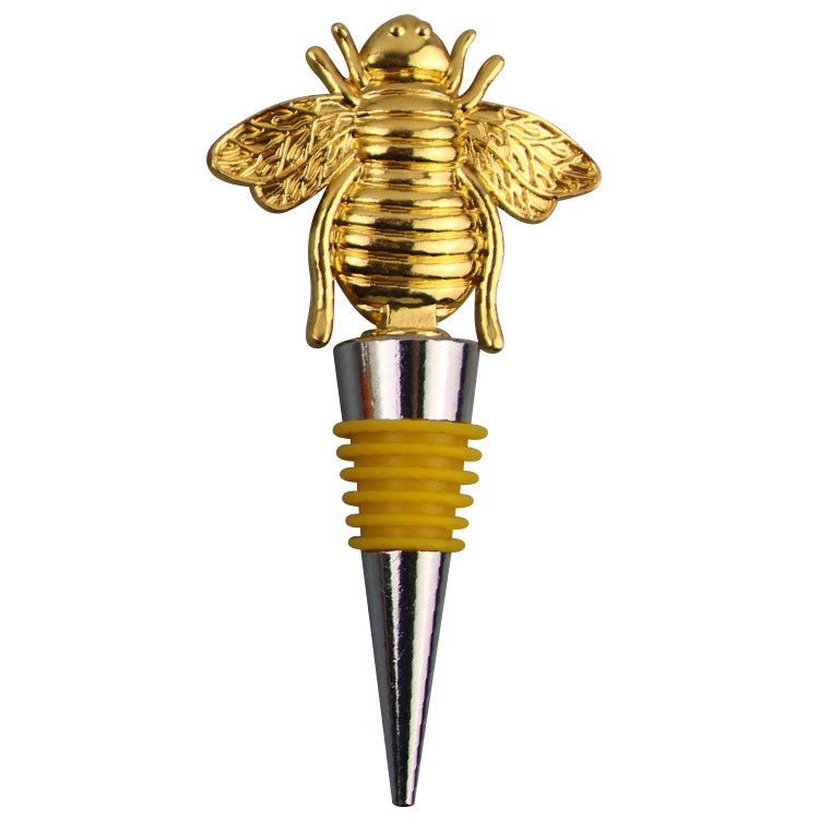 Wholesale DIY Bee Zinc Alloy Red Wine Stopper