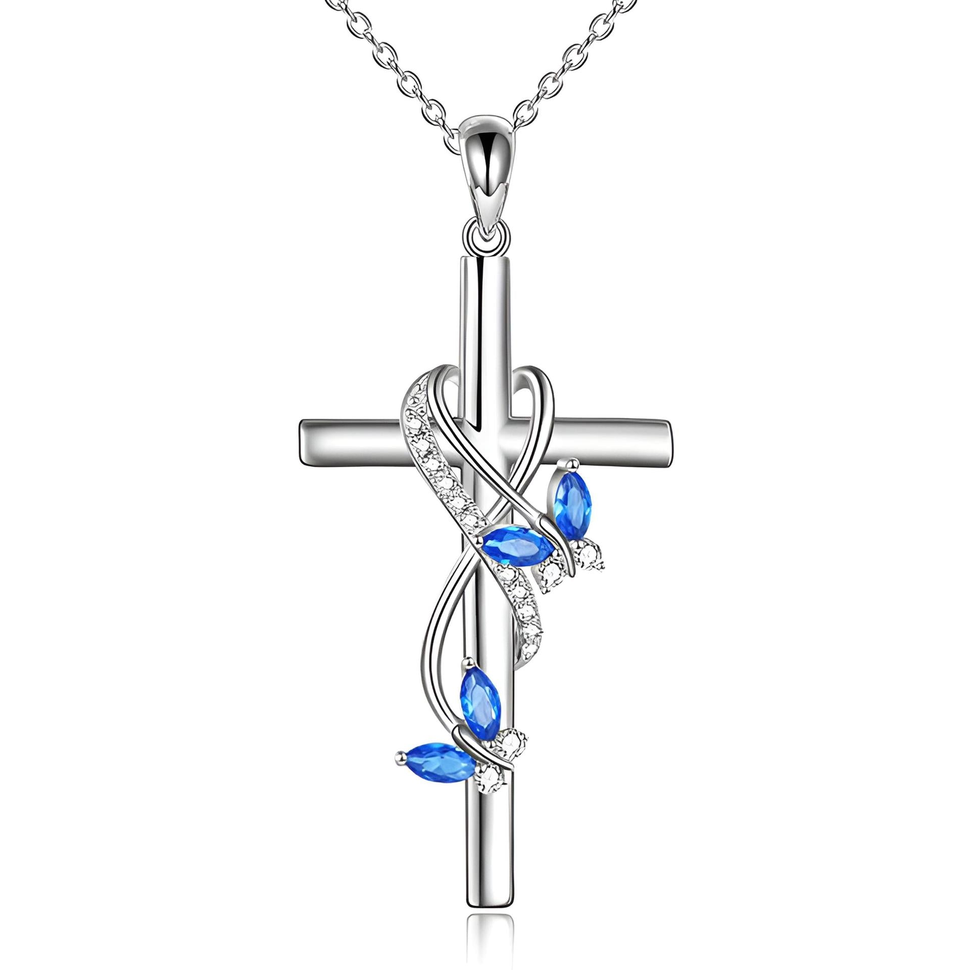 Wholesale  Elegant Butterfly cross pendant necklace