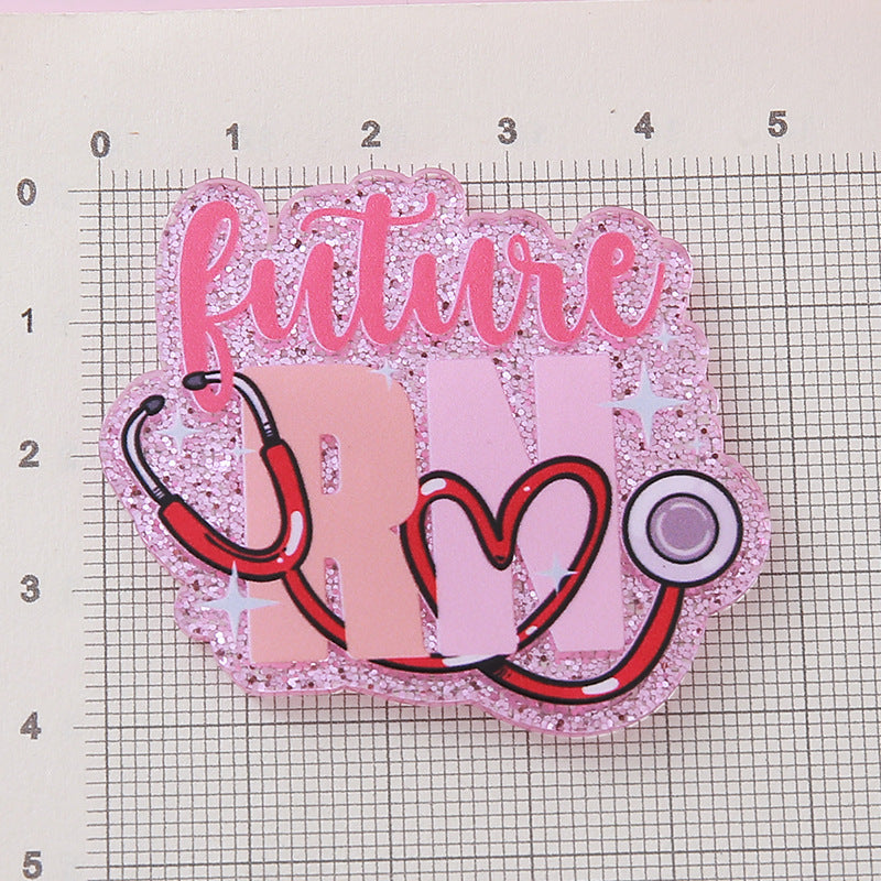 Wholesale  10pcs Glitter Cartoon Medical Jewelry  Cute Acrylic Flatback