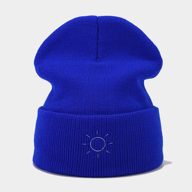 Wholesale Winter Hat Simple Sun Embroidered Woolen Hat Knitted Hat
