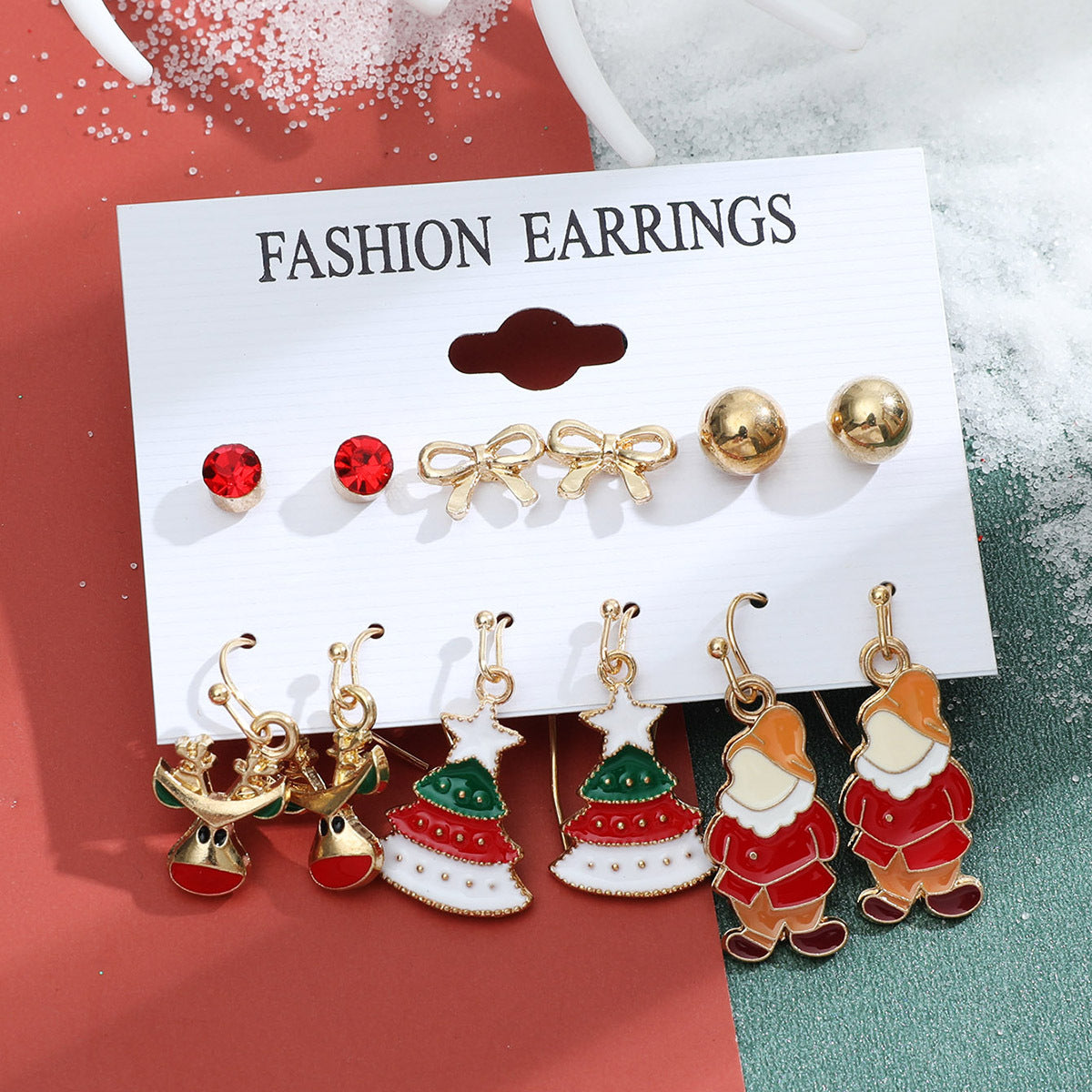Wholesale Christmas Santa Claus Snowflake Bell Elk Alloy Earrings