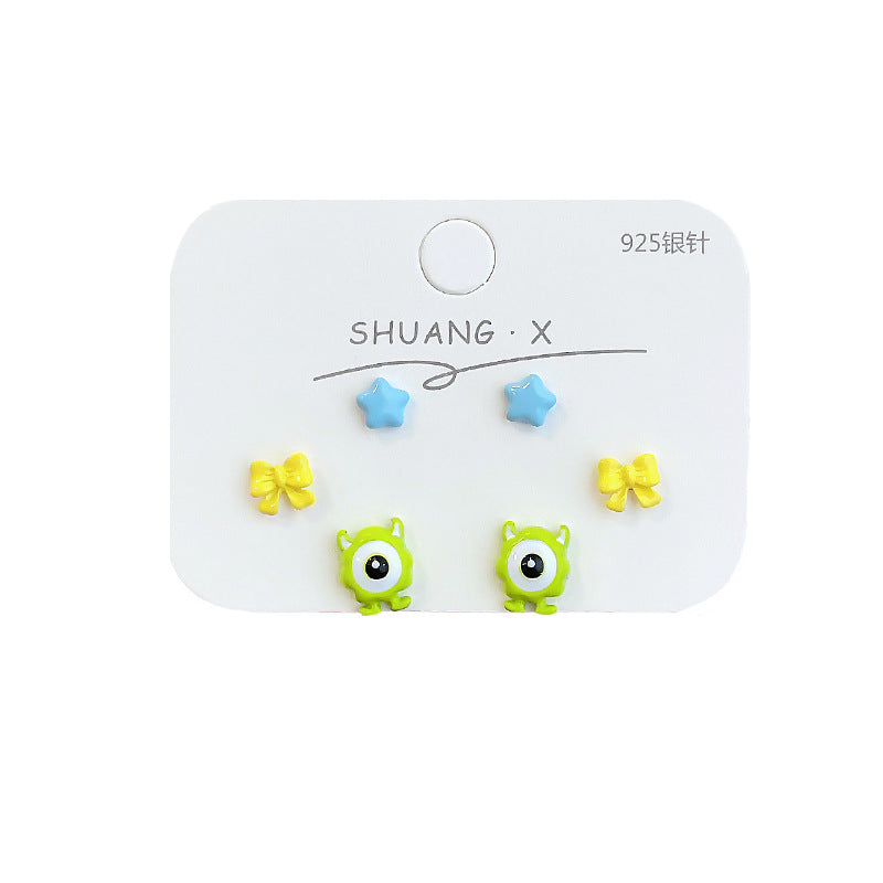 Wholesale Colorful Cute Little Monster Alloy Earrings
