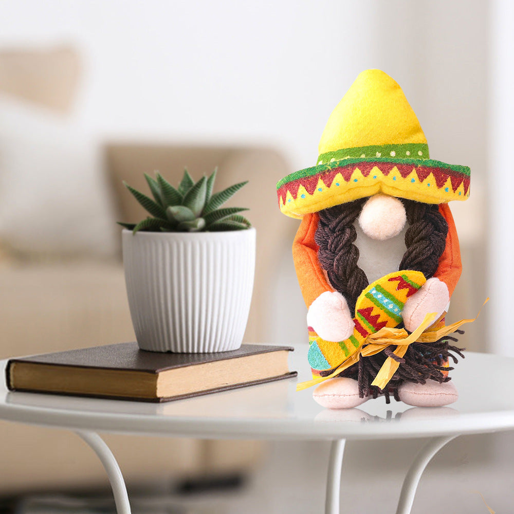 Wholesale Carnival Mexican Sombrero Faceless Doll Doll