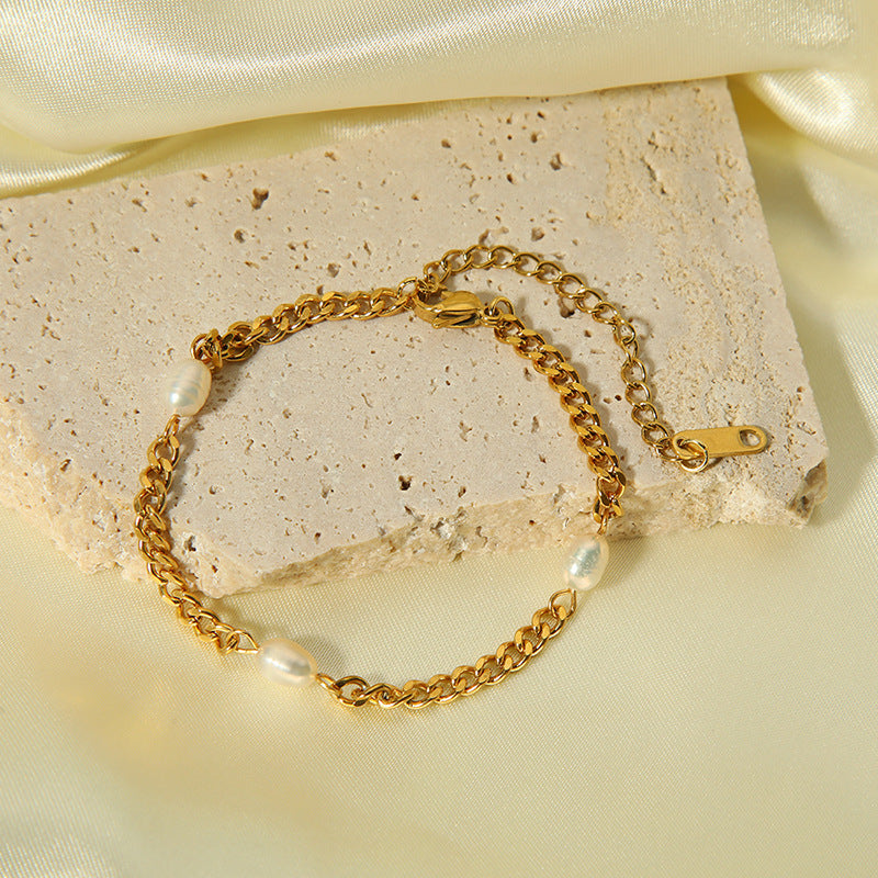 Wholesale Titanium Steel 18K Gold Plated Non-fading Bracelet