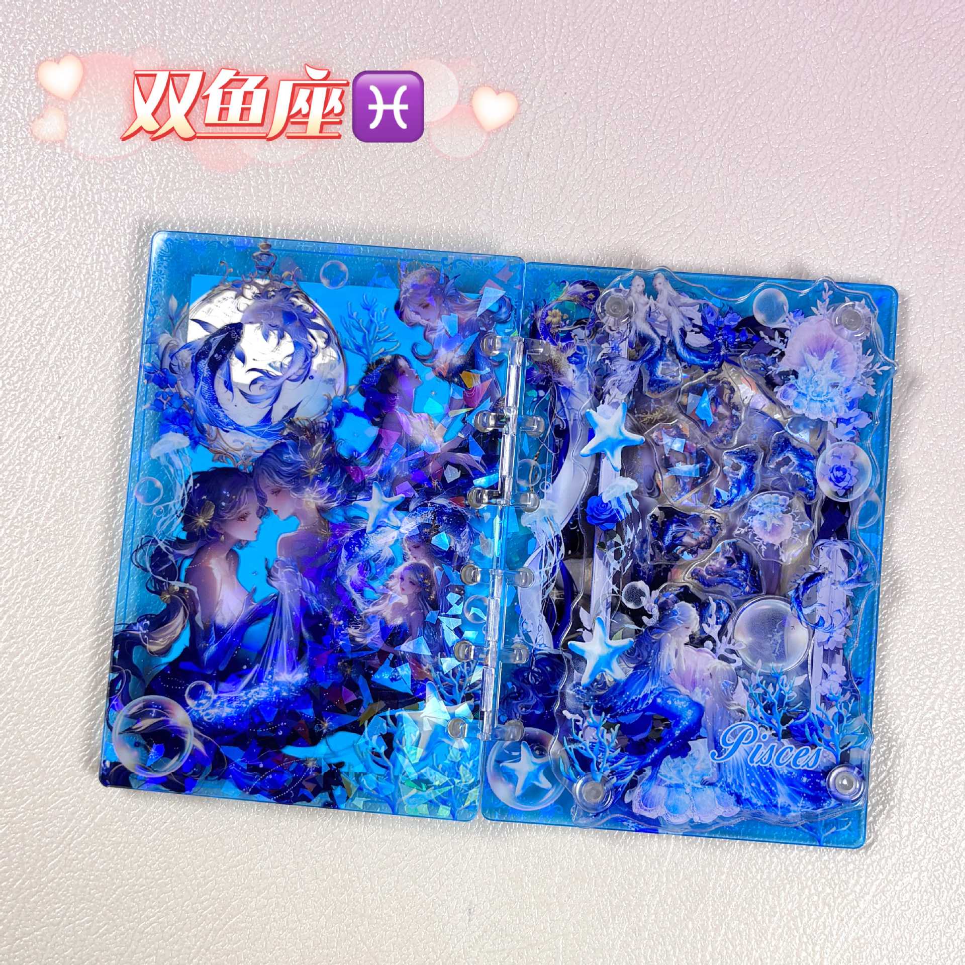 Wholesale Twelve Constellations Acrylic Shaker Book A7 Loose-leaf Notebook