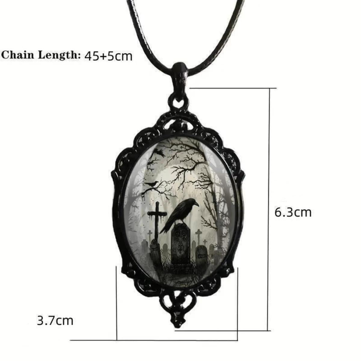 Wholesale Vintage Gothic style bat castle crow cross blood black cat church cemetery vampire vintage necklace