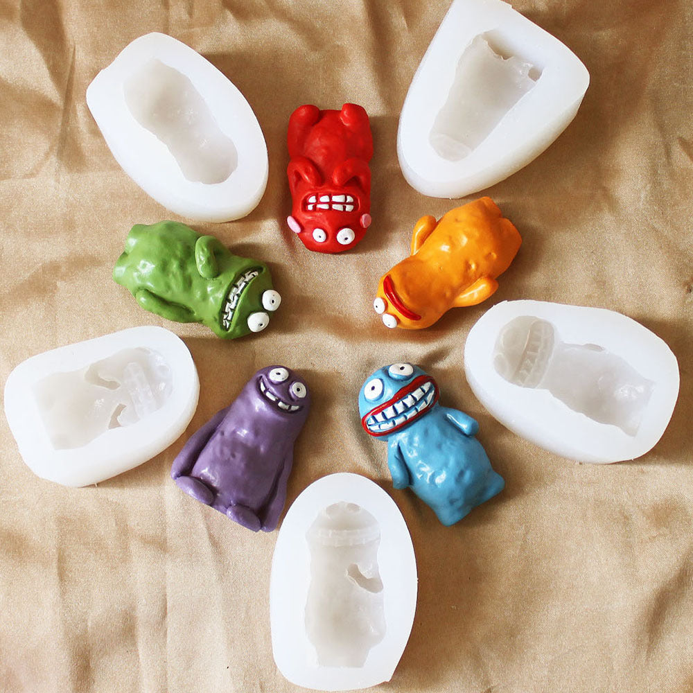 Wholesale Silicone Mold Ugly Cute Mud Monster Shape for DIY Cake Candle Chocolate