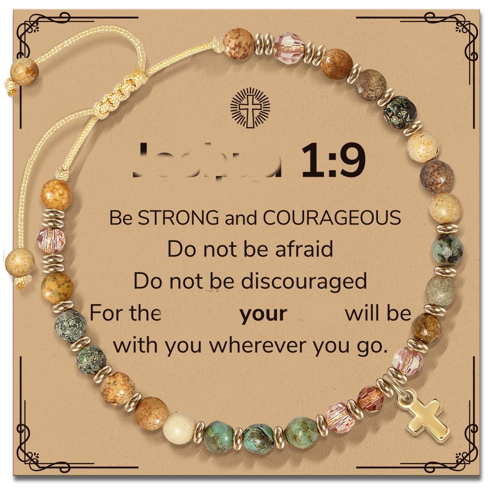 Wholesale Trendy Natural Stone Cross Pendant Bracelet For Women Handmade Beaded Jewelry Gift For Boutique Resale