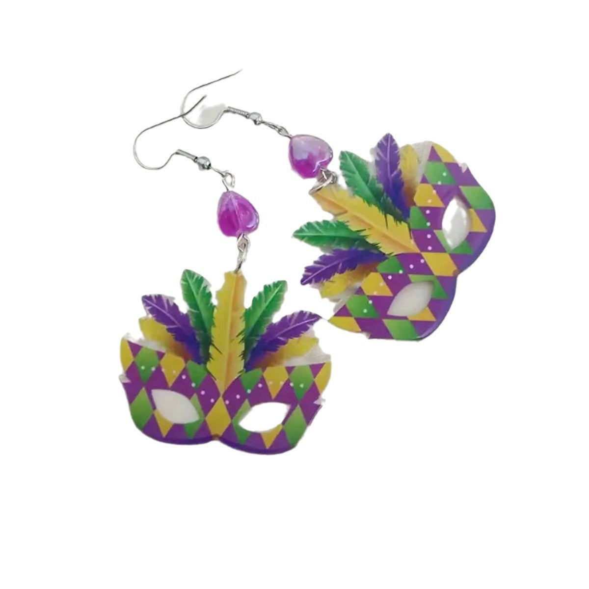 Wholesale Carnival Party Mask Acrylic Exaggerated Fashion Holiday Atmosphere Earrings