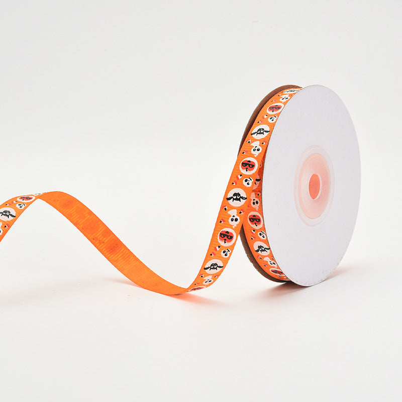 Wholesale New Halloween Webbing 1cm Spot Holiday Decoration Small Roll Ribbon Jewelry Gift Box
