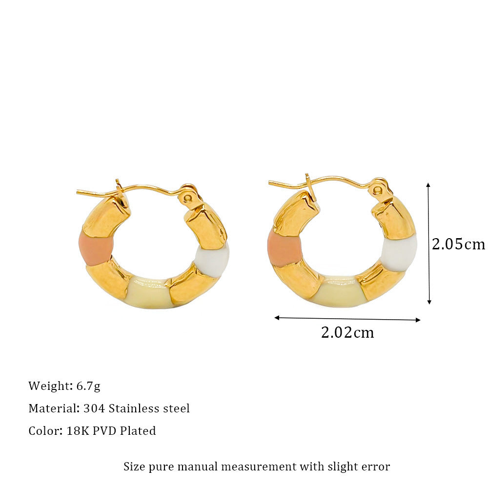 Wholesale titanium steel color earrings niche  dopamine earrings