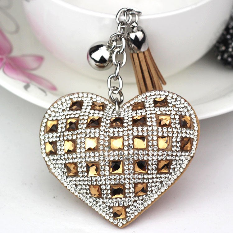 Wholesale 10PCS Diamond Heart Keychain
