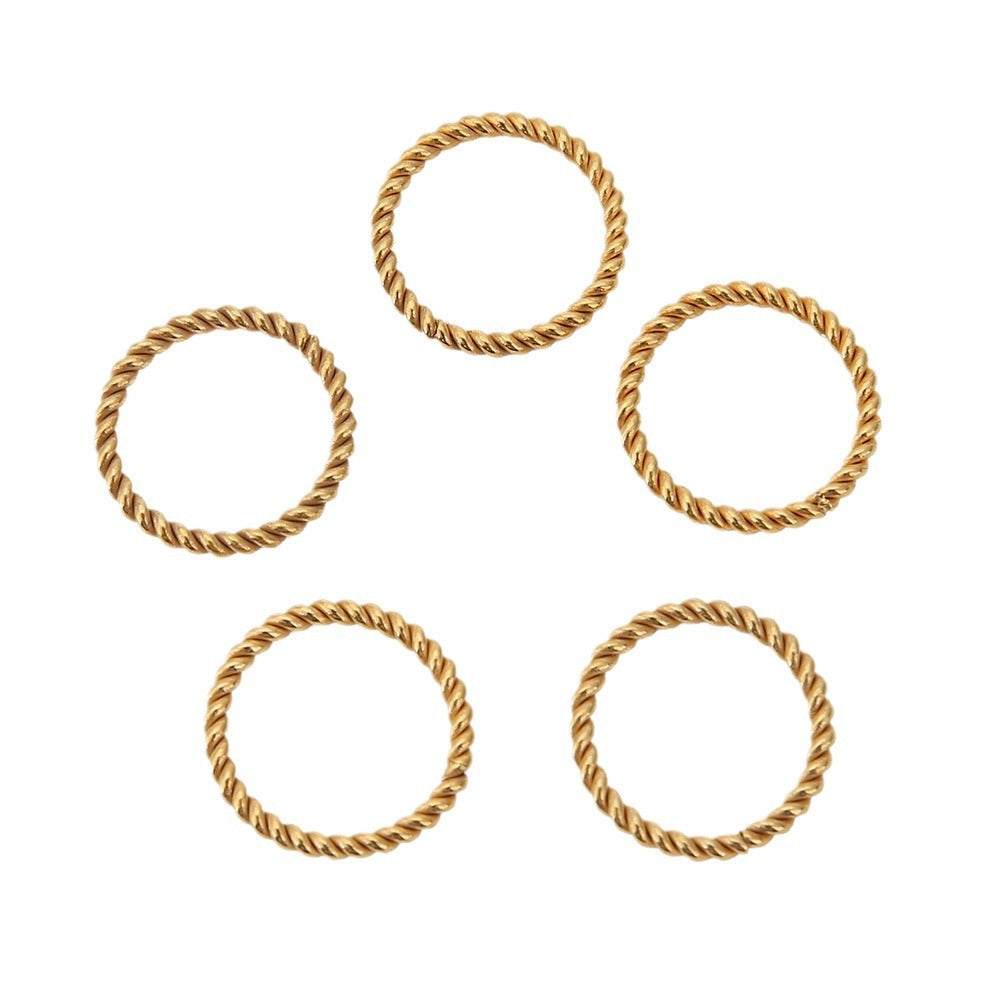 Wholesale 20PCS/PACK Fried Dough Twists Coil 18k Stainless Steel Gold Plated DIY Accessories